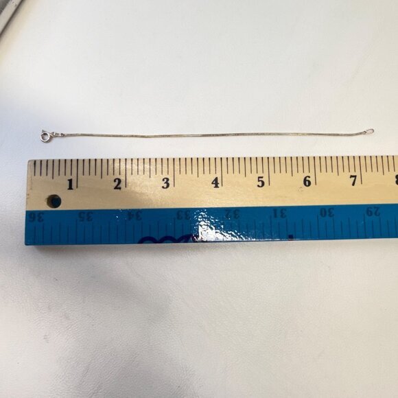 Sterling Silver Italian Snake Chain Bracelet Signed Minimal Dainty 7.5" - Picture 3 of 7